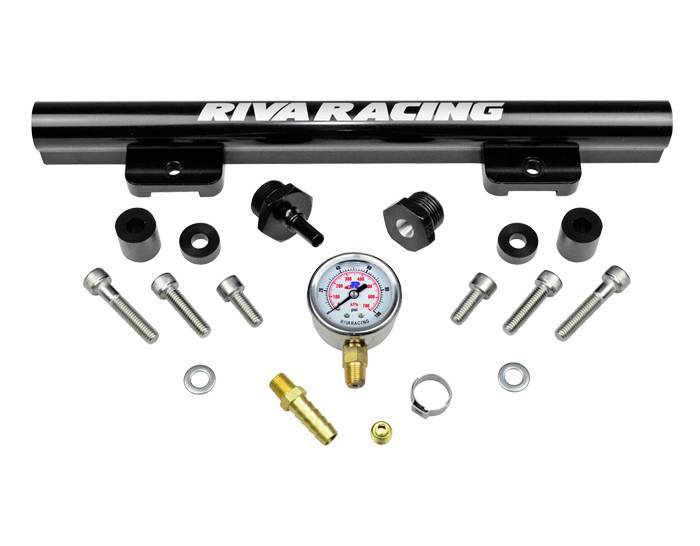 【RIVA】ガソリンレール/1.8Lハイフロービレット燃料レール/1.8L HIGH FLOW BILLET FUEL RAIL - BLACK